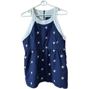 Lauren James Women’s Size Large Layla Star Seersucker Peplum Top Patriotic NEW